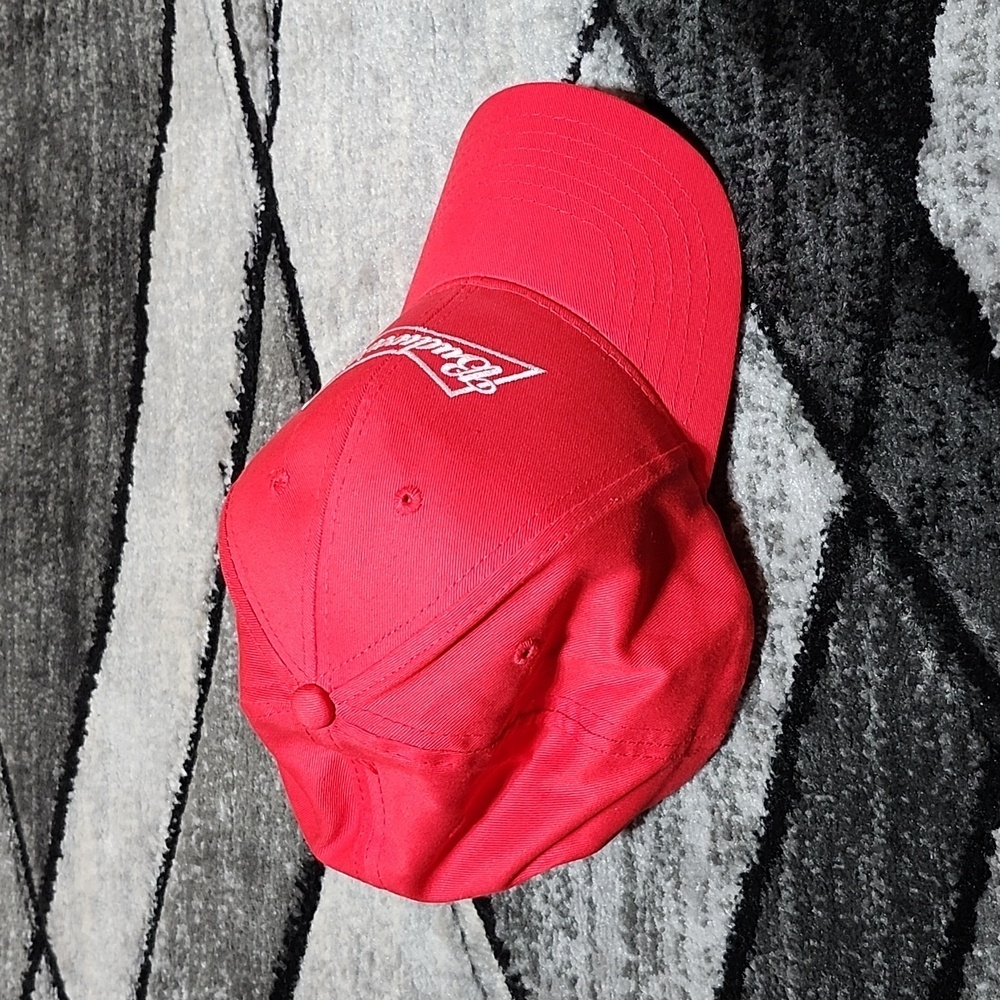 BUDWEISER RED EMBROIDERED SNAP-BACK NWOT CAP HAT - Picture 7 of 12